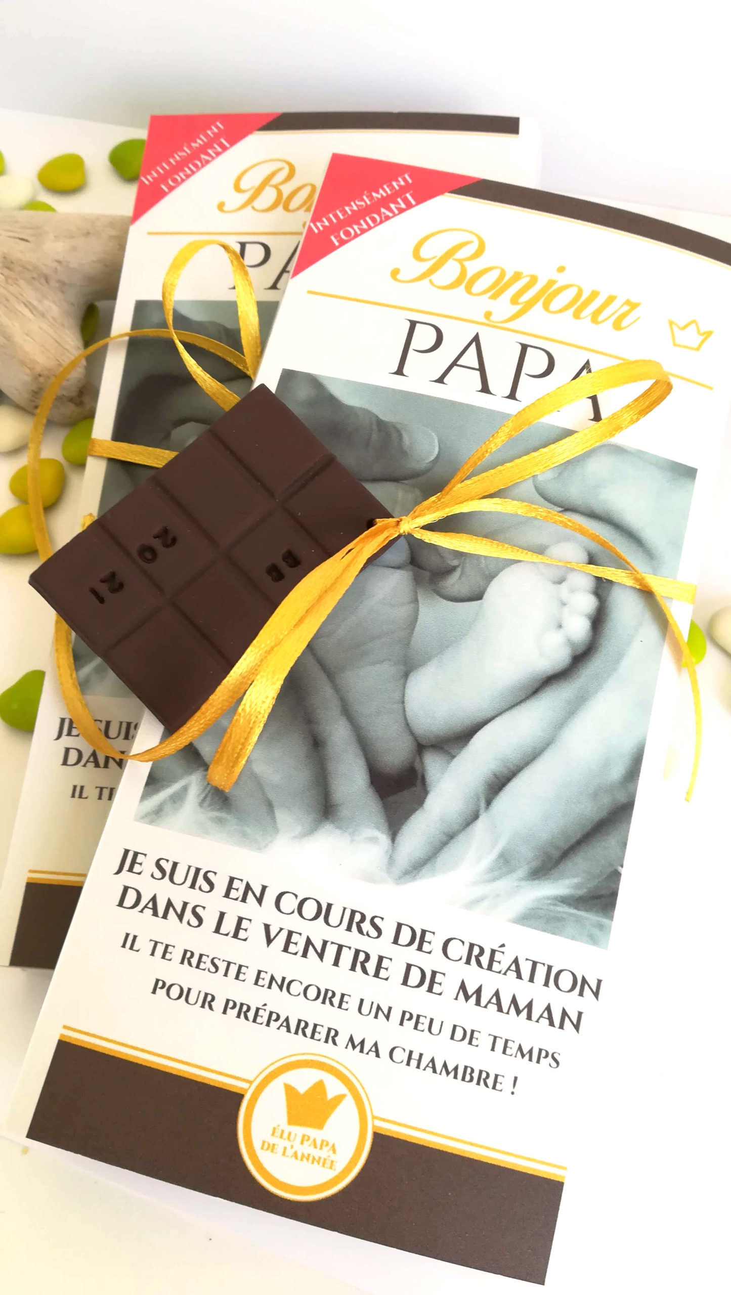 Tablette de chocolat personnalisé Je vais être Papy - Idée cadeau naissance  - Annonce grand père white - Sacs & Accessoires