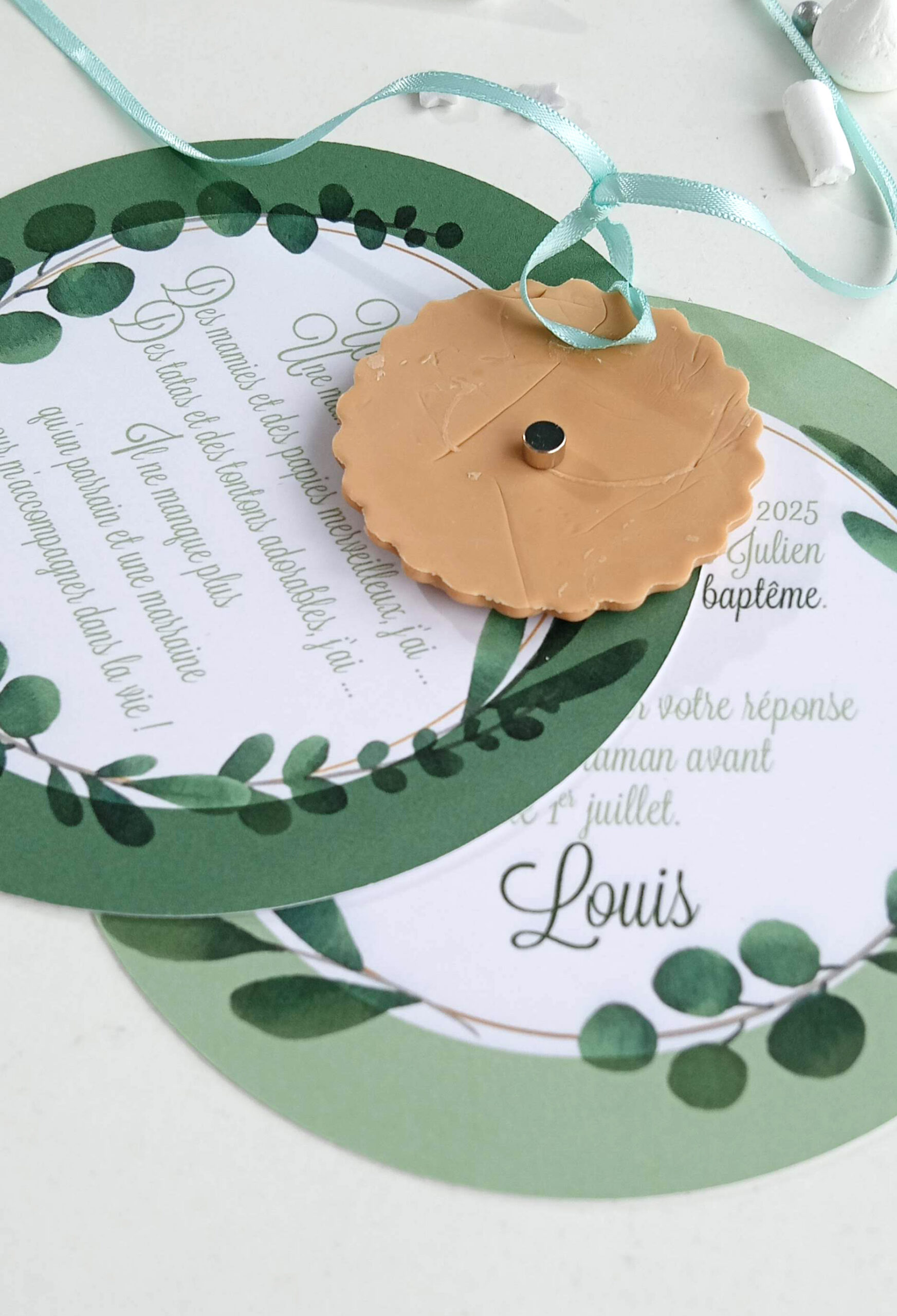 Faire-part-theme-eucalyptus-bapteme-fleur-tendance-original--mixte-fille-vert-sauge